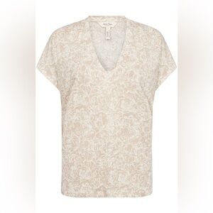 PART TWO Oversized Linen Blend Cream Floral Women's Top - 23" PTP